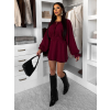 Bordó elegantní šaty AVROI s kraťasy