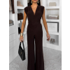 Tmavě hnědý elegantní společenský dlouhý overal DULEMAR