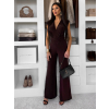 Tmavě hnědý elegantní společenský dlouhý overal DULEMAR