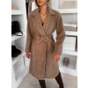 Hnědý elegantní dlouhý kabát CLERINE