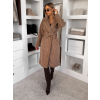 Hnědý elegantní dlouhý kabát CLERINE