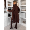 Tmavě hnědý elegantní dlouhý kabát CLERINE