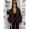 Tmavě hnědá semišová bunda SINORRA