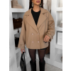 Béžový krátký elegantní kabát VELINNE s knoflíky