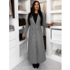 Šedý dlouhý elegantní kabát SAVOIA na knoflíky