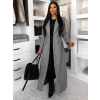 Šedý dlouhý elegantní kabát SAVOIA na knoflíky