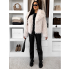 Krémový kožešinový faux fur krátký kabátek FURLA