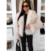 Krémový kožešinový faux fur krátký kabátek FURLA