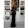 Černé dlouhé společenské přiléhavé šaty SYTRENO
