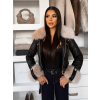 Černá krátká biker bunda EMBRILA s kožešinkou