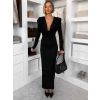 Černé elegantní dlouhé šaty MARVO s řasením