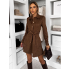 Hnědé košilové semišové šaty TEXIVOA
