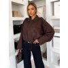 Tmavě hnědá semišová moderní bunda KUSTIRA