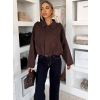 Tmavě hnědá semišová moderní bunda KUSTIRA