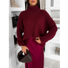 Vínový oversized svetr BELVURA s vlnou