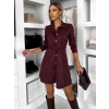 Vínové košilové semišové šaty TEXIVOA