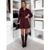 Vínové košilové semišové šaty TEXIVOA