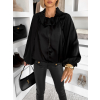 Černá saténová mikina TREZAMI na zip