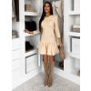 Béžové elegantní svetrové šaty NESTY