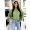 Světle zelený svetr ZARVONI s vlnou