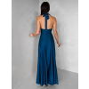 Petrolejové společenské dlouhé šaty SYVONA