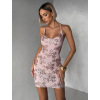 Růžové krátké koktejlové šaty YVERIN s flitry