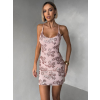 Růžové krátké koktejlové šaty YVERIN s flitry
