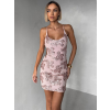 Růžové krátké koktejlové šaty YVERIN s flitry