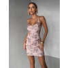 Růžové krátké koktejlové šaty YVERIN s flitry