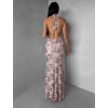Růžové společenské dlouhé šaty HENTARI s flitry