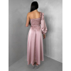 Starorůžové dlouhé plesové saténové šaty ZAYVIX