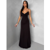 Tmavě hnědé společenské dlouhé šaty SANQULA