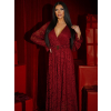 Bordó krajkové společenské midi šaty LIRONDE