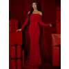 Červené dlouhé společenské šaty SYTRENO se spadlými rameny