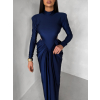 Tmavě modré společenské tvarující šaty ROTORO s průstřihy