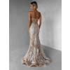 Béžové třpytivé luxusní plesové dlouhé šaty JEMIQUE