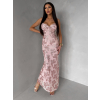 Světle růžové společenské dlouhé plesové šaty KAILINA