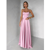 Starorůžové dlouhé plesové šaty CELLINES se šněrováním