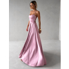 Starorůžové dlouhé plesové šaty CELLINES se šněrováním