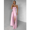 Starorůžové dlouhé plesové šaty CELLINES se šněrováním
