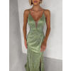Zelenkavé plesové třpytivé luxusní šaty RAVELLE