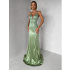 Zelenkavé plesové třpytivé luxusní šaty RAVELLE