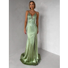 Zelenkavé plesové třpytivé luxusní šaty RAVELLE
