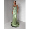 Zelenkavé plesové třpytivé luxusní šaty RAVELLE