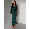 Zelené společenské večerní šaty DUFOUR na jedno rameno