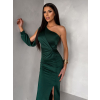 Zelené společenské večerní šaty DUFOUR na jedno rameno