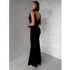 Černé sametové dlouhé společenské šaty DURAYA