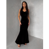 Černé sametové dlouhé společenské šaty DURAYA