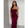 Vínové společenské korzetové šaty ZONTIRE bez ramínek