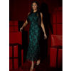 Smaragdové společenské dlouhé flitrované šaty SOLVAYA